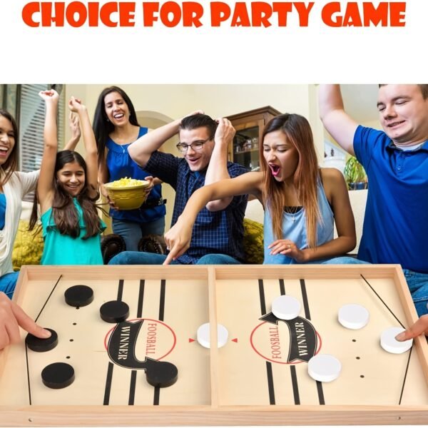 Fast Sling Puck Game,Wooden Hockey Game,Super Foosball Table,Desktop Battle Parent-Child Interaction Winner Slingshot Game,Adults And Kids Family Game Toys